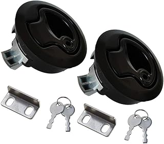 WJSKDQ Boat Latches Flush Pull Slam Latch for Boat Boor Latches Handle Keyed Lock Locking Style Silver/Black 2pcs/4pcs