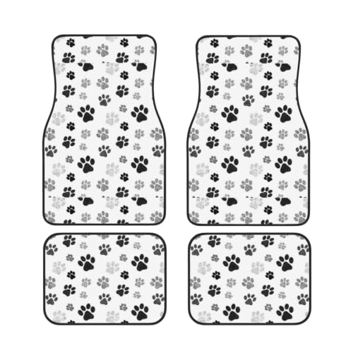 Alfombrillas para coche con huellas de perro, juego de 4 piezas antideslizantes de neopreno