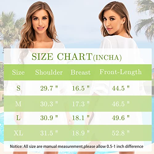 Women? Bathing Suit Cover Ups For Swimwear Plus Size Swimsuit Coverups For Women Sarong V-Neck Swim Cover Up Beach Cover Up Shirt Summer Casual Loose Sun Cover Dresses Blue-Green Tie-Dye Medium #TOP3