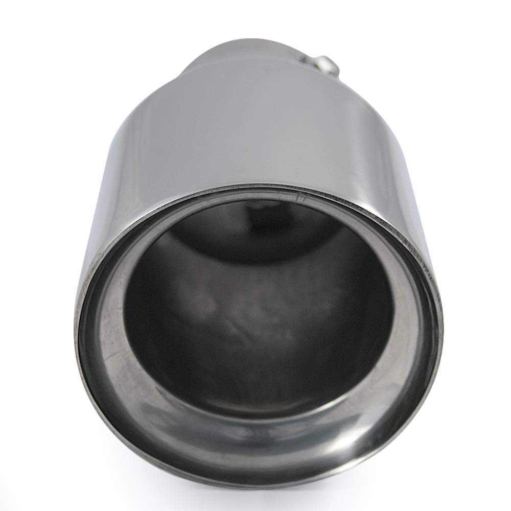 AutoHobby - Terminale di scarico, universale, per sport, tuning, in acciaio inox, rotondo, fino a 56 mm, cromato