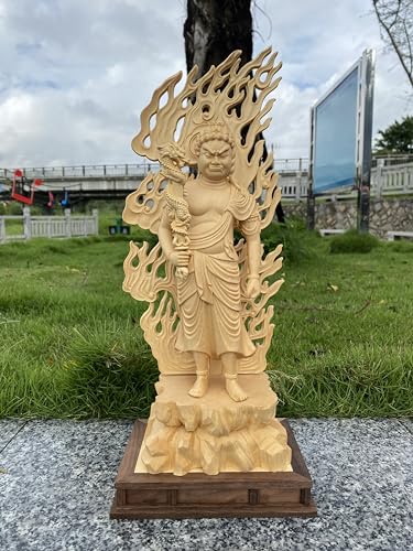 木彫り仏像【不動明王】真言宗脇仏(酉年生まれ)桧木製高級木彫り 厄除け十二支守り本尊守護仏