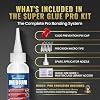 Starbond Medium Super Glue Pro Kit (2 oz) Strong, Fast, All-Purpose CA Glue (Cyanoacrylate Adhesive) with Anti-Clog Cap, Precision Tips & Extra Nozzles for Woodworking, Quick Fixes & Hobby Models