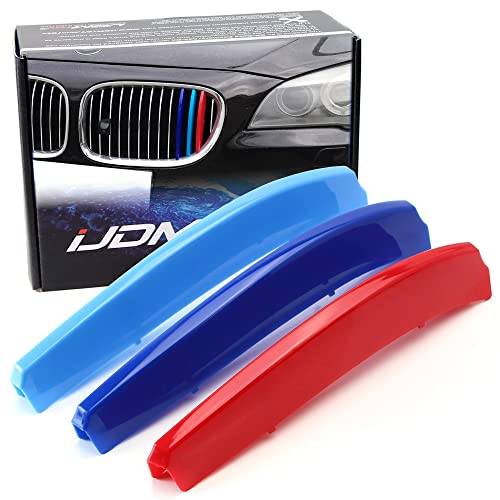 Ijdmtoy ///M-Colored Grille Insert Trims Compatible With 2013 2014 2015 Bmw F01/F02 7 Series 740I 740Li 750I 750Li Etc With 9 Standard Grille Beams #TOP14