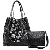 💝Hauptmaterial: Diese Handtasche ist aus hochwertigem, weichem PU-Leder mit Polyester-Futter, silberfarbene stabile Hardware. Metallfüße an der Unterseite.