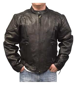 Amazon.com: Redline Men's Touring Leather Motorcycle Jacket