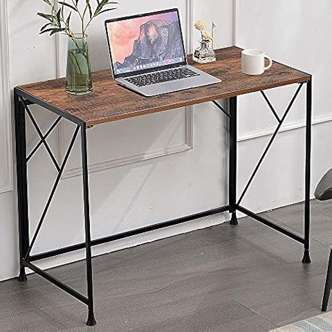 BAKAJI Schreibtisch, PC-Tisch, faltbar, industrielles Design Cover