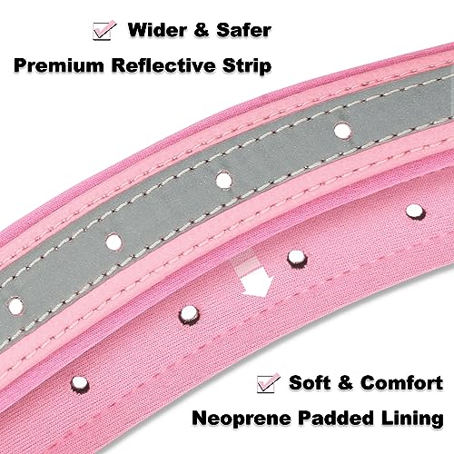 Senristar Personalisierte Reflektierende Hundehalsbänder mit Neopren Gepolstert, Benutzerdefinierte Gravierte Hundehalsband mit Namensschild für Kleine Mittlere Große Hunde