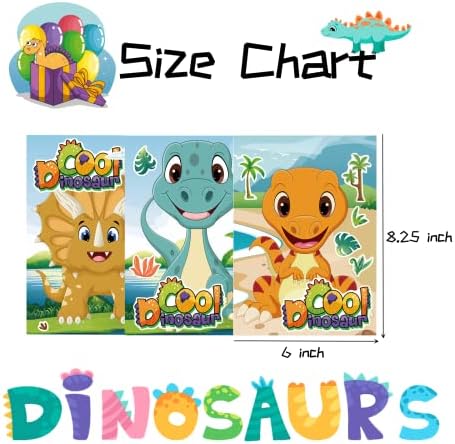 48 Sheets Make a Dinosaur Stickers Dinosaur Party Favors Make Your Own Dinosaur Sticker Cute Make a Face Dinosaur Stickers for Kids DIY Project Dino Theme Birthday Party Favor 6 51BA0Bmh1LL. AC