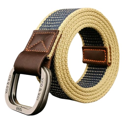 Ceinture tricotée décontractée homme avec double boucle en toile allongée