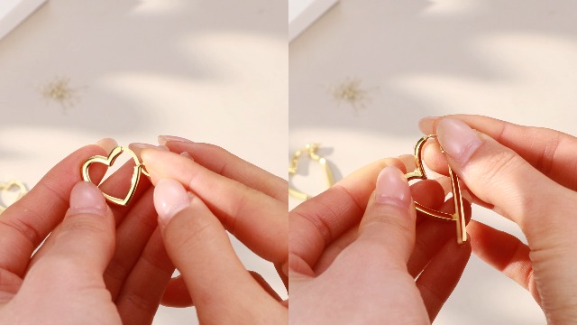 Orecchini a cerchio a forma di cuore con stella a