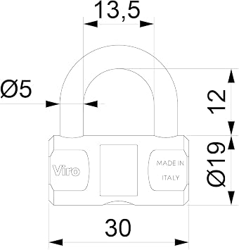 Viro 202 Cylinder Padlock, 30 mm Base