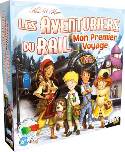 Asmodee - Les Aventuriers du Rail : Mon Premier Voyage - Space Cow - Jeu de société Enfants - stratégie Famille - dès 6 Ans - 2 à 4 Joueurs - 15 à 30 Min - Version Française