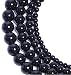 LK-CRAFTS Natural Black Smooth Polish Onyx Agate Gemstone Round Loose Beads For Jewelry Making Findings /Accessories 1 STRAND 15.5 inches - 6mm