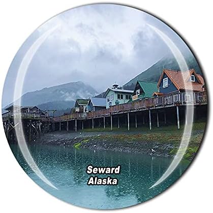 Wedare Magnet Souvenir Seward Alaska USA 3D Fridge Crystal Glass Travel Collection Gift Home Kitchen Decoration