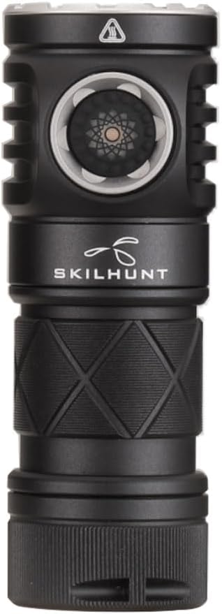 SKILHUNTEC200S-Mini 1400+570 lumens Dual Channel Powerful EDC USB-C Rechargeable LED Flashlight - Lightweight, Compact Pocket Light Camping Hiking Running Waterproof Outdoor (High CRI 4500K, Black)