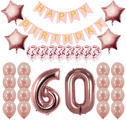 Rose Gold 60th Birthday Decorations Party Supplies Gifts for Women - Create Unique