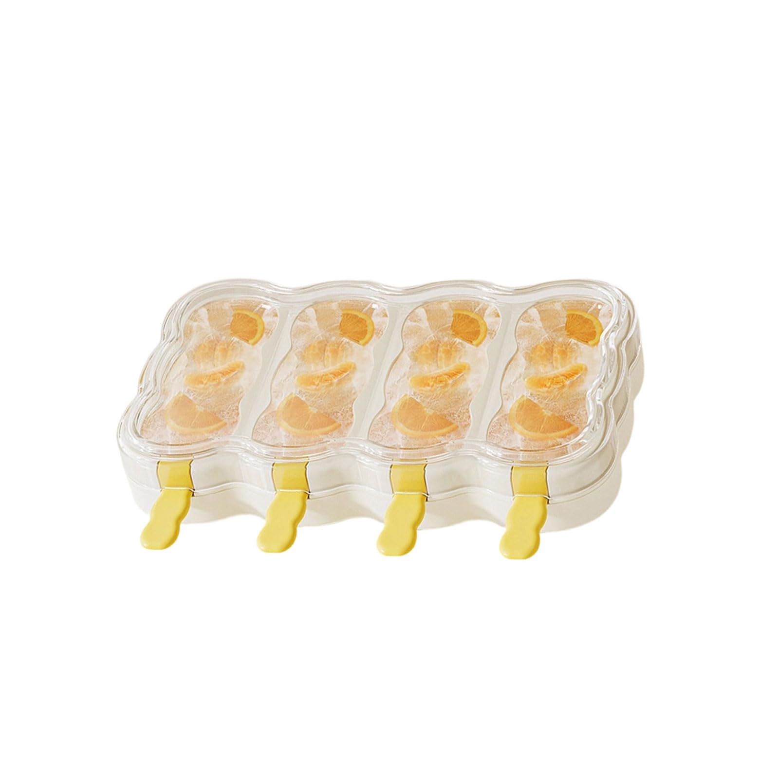 Xjdzineq Ice Cream Molds with Stick for Popsicles Easy Releases 4 Compartments Lolly Making Lolly Molds for Kids