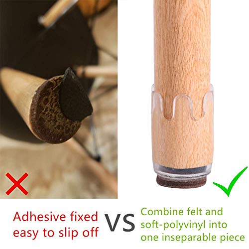 Bird&Fish Furniture Feet Floor Protectors Chair Leg Caps Table Leg Felt Pads Covers Free Moving Non Slip For Wood Floor Fit For Round Legs Diameter 1-1 1/4 In - Small (16 Pack) #TOP1