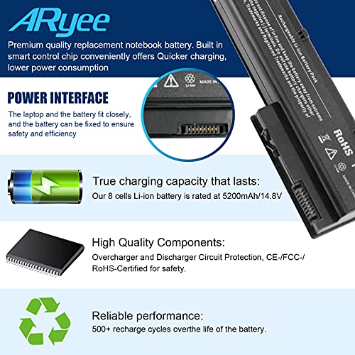 Aryee 14.8V 5.2Ah 8570W Battery Laptop For Hp Elitebook 8560W 8570W 8760W 8770W, Fit 632113-151 632425-001 632427-001 Hstnn-Ib2P Hstnn-Lb2P Hstnn-Lb2Q Hstnn-F10C Hstnn-I93C Vh08 #TOP4