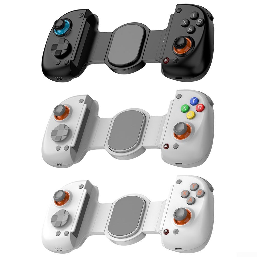 Mobile Cloud Gaming Controller con sensore giroscopio a 6 assi e modalità Turbo, gamepad cablato/wireless per Android per iOS Switch PC, design ergonomico in ABS, nero (bianco)