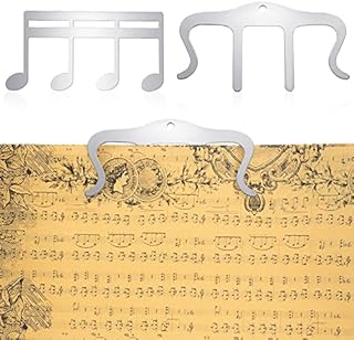 2pcs Metal Music Book Clip, Music Stand Clips Sheet Music Clips for Outdoor Playing, Note Paper, Books Piano, Guitar, Violin, Keyboard (Silver)