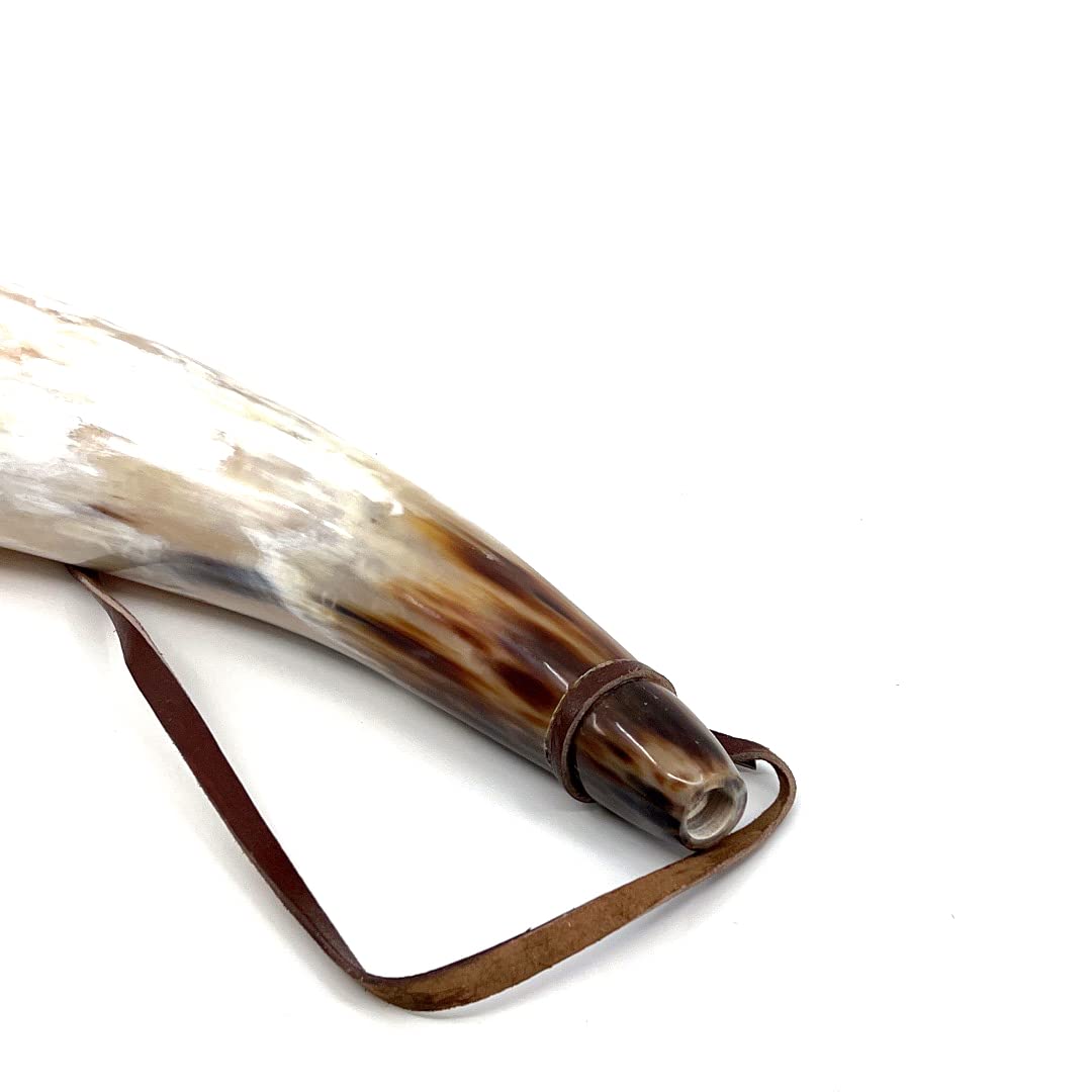 HORNCRAFT Bugle en corne de bœuf | Corne de guerre viking | Trompette sonore de combat | 33 cm | clairon poli léger | Chasse de style trompette | Parfait pour la reconstitution