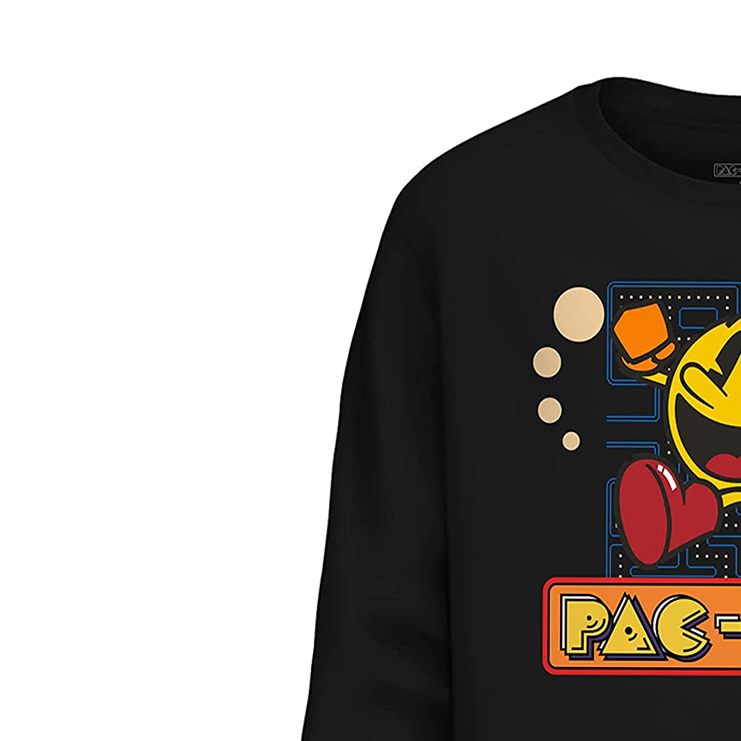 Pac-Man Maglietta ufficiale Pacman Videogioco - Namco Atari ufficiale a maniche lunghe, Disegno nero, XX-Large