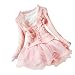 Yo Coco Little Girls 2ps Cardigan Clothes TuTu Formal Dress Outfits Pink Size 4-5 Years