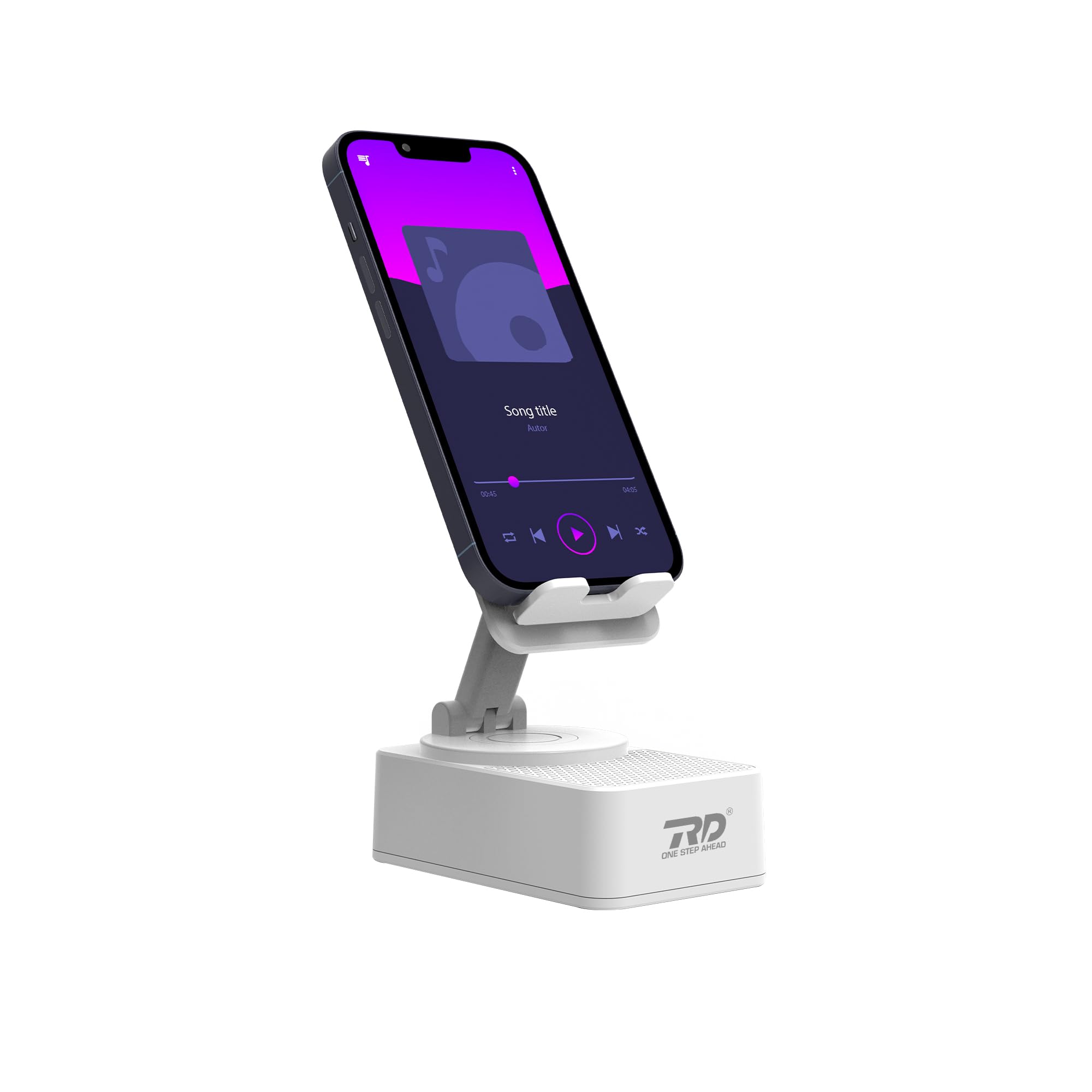 RD B-40 Wireless Speaker Power Bank | Mobile Phone Stand Holder | Emergency Power Bank | Compact Speaker | Low Power Consumption | White-image-33