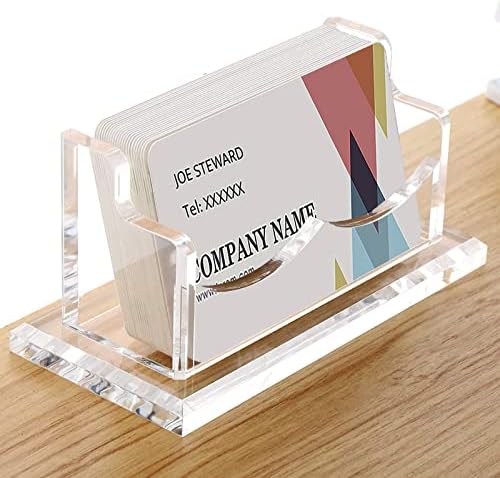 Acrylic Business Card Holder for Desk, Horizontal Clear Business Name Card Display Stand, Desk Accessory Business Name Card Organizer (Horizontal, 1-Slot)