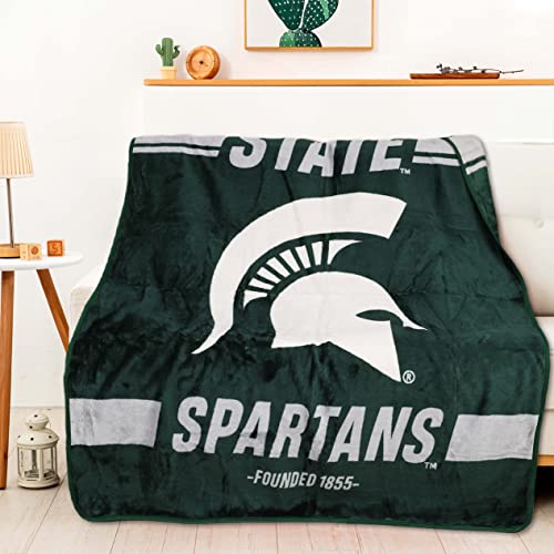 Northwest NCAA Legion Raschel Throw, 50" x 60" Michigan State Spartans