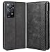 Produktbild DOINK Retro Klapp Hülle für Xiaomi Redmi Note 11S 4G / Note 11, Premium PU Leder Handyhülle mit Kartenfächer und Geldbeutel - Schwarz