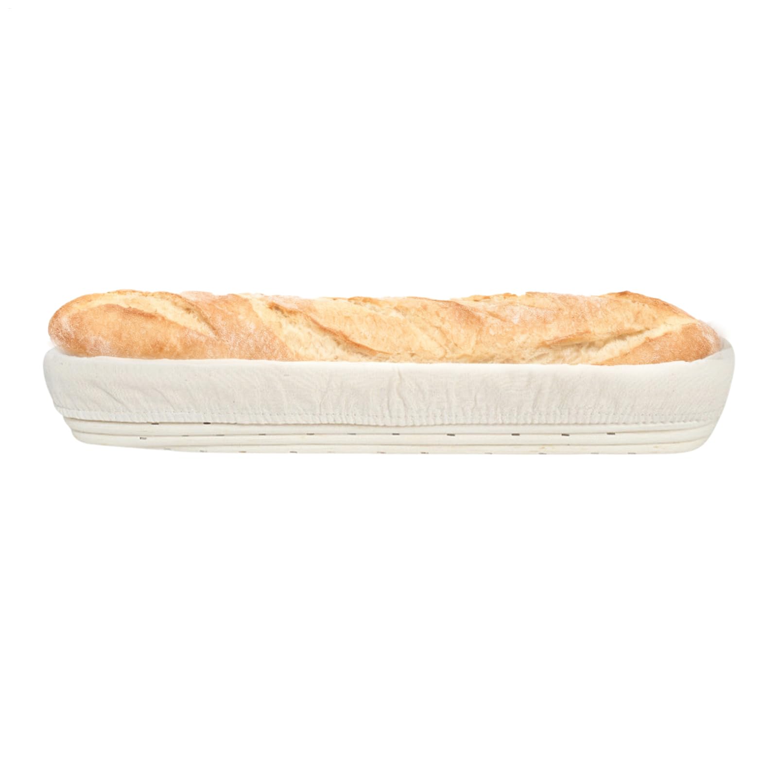 Cesta de fermentación de ratán natural con lino para masas perfectas en casa