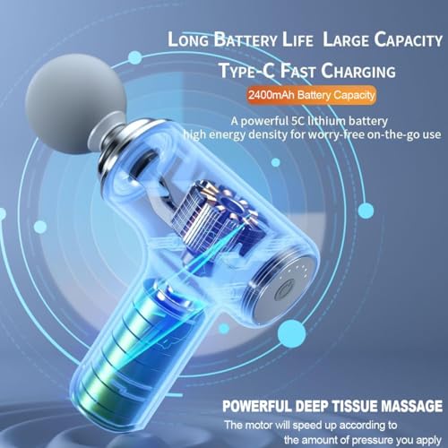 Image of Charge Go Massage Gun | Body Massager for Pain Relief | Massage Gun for Back Leg & Full Body | Body, Neck, Shoulders, Back, Arms & Feet Massager | 4 Specialized Heads For Full Body Pain Relief (Multi Colour)