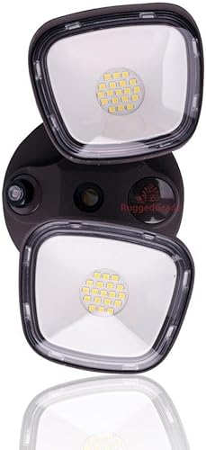 Miniatura 3 de RuggedGrade Turin II Series - Lámpara de pared LED de seguridad de 20 vatios - Luz LED de inundación ajustable - Bronce - 1,750 lúmenes - 5000 K