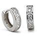 AMBESTEE Men Women Girls Fashion Jewelry Sports 925 Rhinestones Sterling Silver Plated Hoop Earrings Studs Set