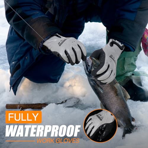 HANDLANDY Winter Waterproof Work Gloves, Thermal Insulated Cold, view 2