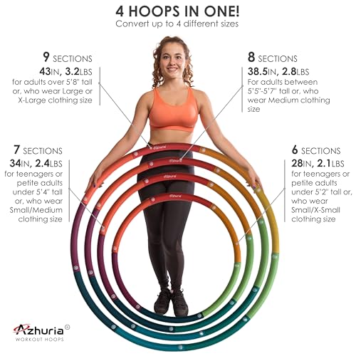 image for Azhuria Weighted Hula Hoop Plus Size | 3.2lb Weight, 43in Diameter | E