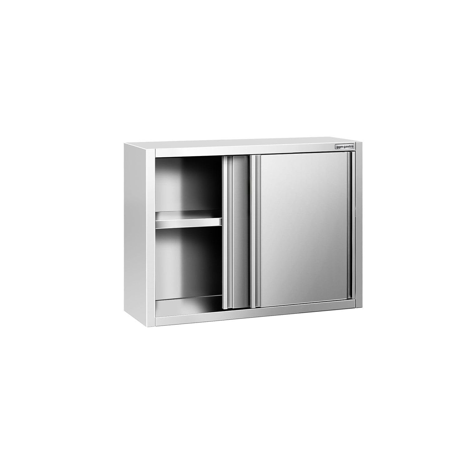 GGM Gastro Wandhängeschrank 1000x400x800mm mit Schiebetüren | Hochwertiger Edelstahl, hygienisch abgerundete Ecken, leichtgängige Schiebetüren, montagefertige Lieferung, langlebig