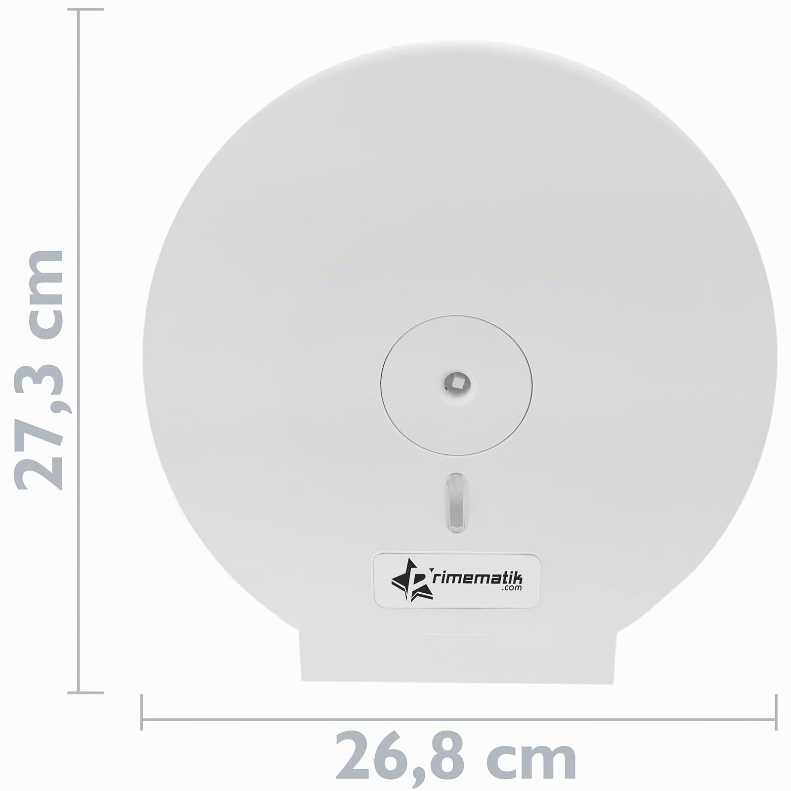 PrimeMatik - Porte-Rouleau de papier toilette en gros. Distributeur industriel blanc en rouleau 268x123x273mm