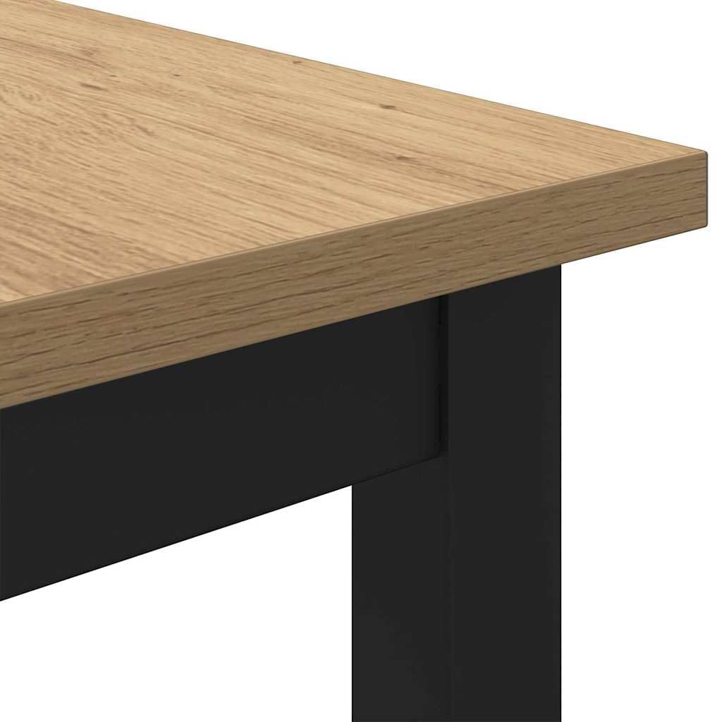 Scrivania 100 x 50 cm, tavolo in rovere Artisan con struttura in acciaio regolabile in altezza, tavolo rettangolare in legno per posto di lavoro, soggiorno o camera da letto, superficie