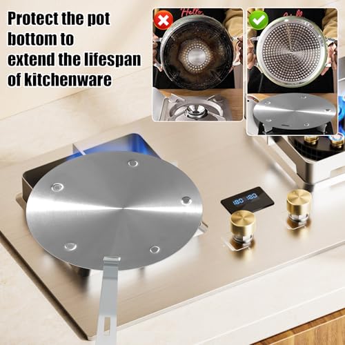BigKing Wärmeverteilungsplatte 16 cm, Induktionsadapter, Konverterscheibe für Induktionskochplatte mit abnehmbarem isoliertem Griff (16 cm)