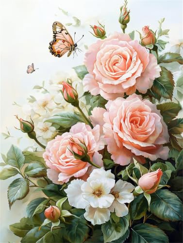 Design moderne esthétique peinture numéros adulte pivoine 50x70cm sans châssis