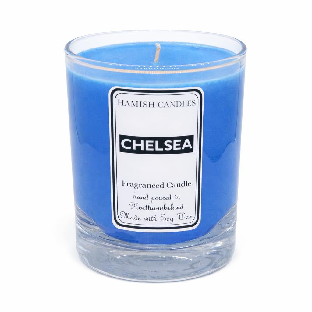 HC-M06 - creed Like Aftershave Fragrance - 20cl Soy Wax Candle - Chelsea colours - Can Be Personalised