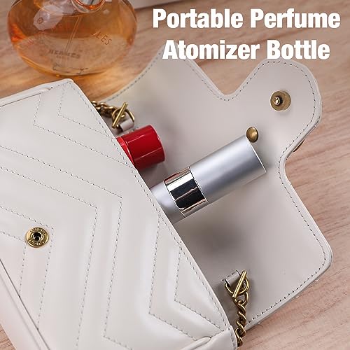 Perfume Travel Refillable Bottle 3Pcs 8ML Portable Atomizer Spray Gifts for Traveling Toiletries Accessories (Black,Pink,Gold)4