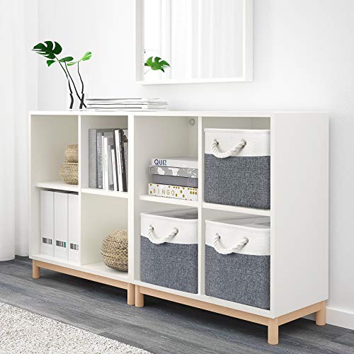 Wiselife Storage Basket Bins [3-Pack] - Large Collapsible Storage Cubes Organizer For Shelf Closet Bedroom, Perfect Storage Box With Handles（Grey Patchwork, 15" X 11" X 9.5"） #TOP4