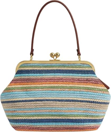 Sac de plage en paille élégant avec fermoir sécurisé pour vos sorties d'été