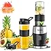 Produktbild Mixer Smoothie Maker, FOCHEA Standmixer, 500 Watt Mini Smoothie Mixer, Multifunktion Smoothiemaker mit 2 Sport-Flasche BPA frei Tritan,570ml für Smoothies