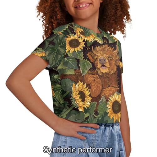 Image of 4th of July Shirt for Girls 7-8 Years US Flag Crop Tops Kids Outfit Independent Day Graphic Tee-