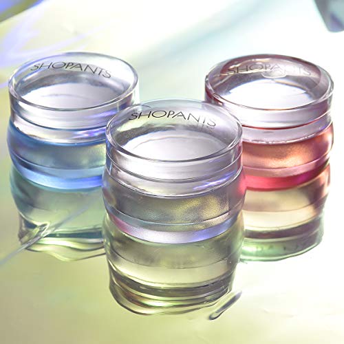 Shopants 3Pcs Xl French Tip Nail Stamper Kit Clear Transparent Soft Stamper And Scraper Set Silicone Nail Art Printer Manicure Tool With Lids #TOP2